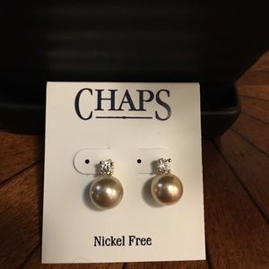 CZ & pearl drop post earrings